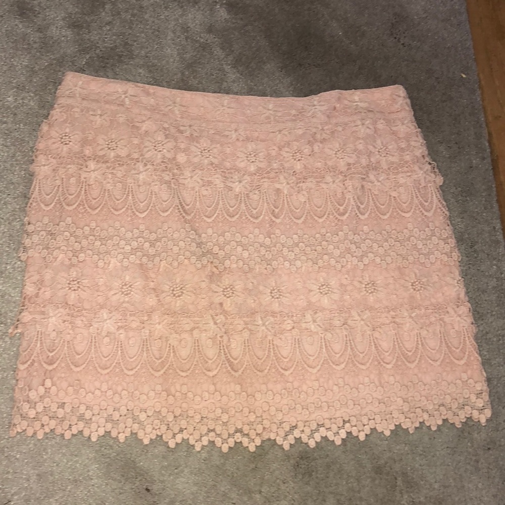 Pink lace skirt